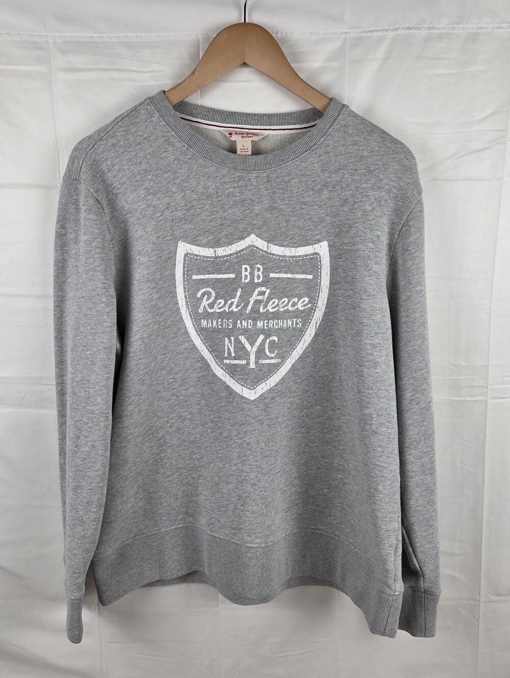 Brooks Brothers Red Fleece Graphic Spell Out Sweatshirt Womens Large Pullover